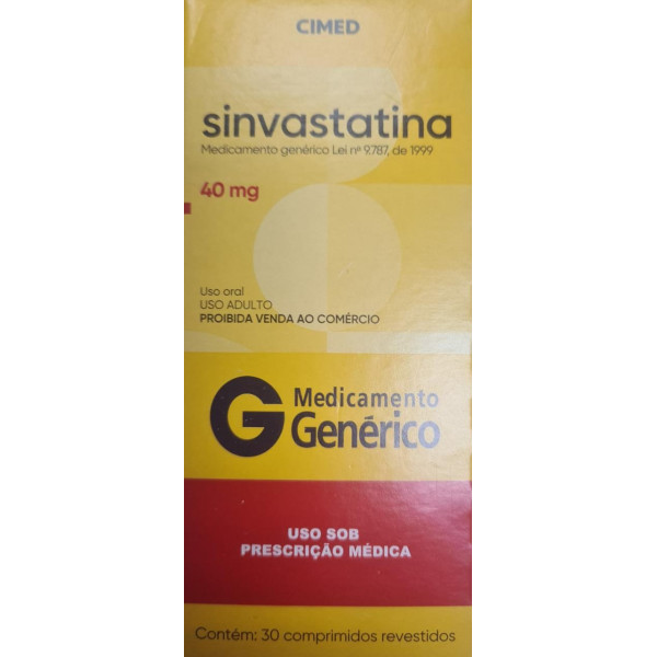 Sinvastatina 40mg - 30 Comprimidos